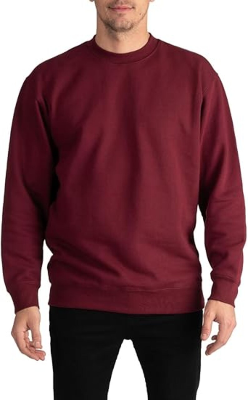 Men's Heavyweight Crewneck Long Sleeve Fleece Pullover Sweatshirt